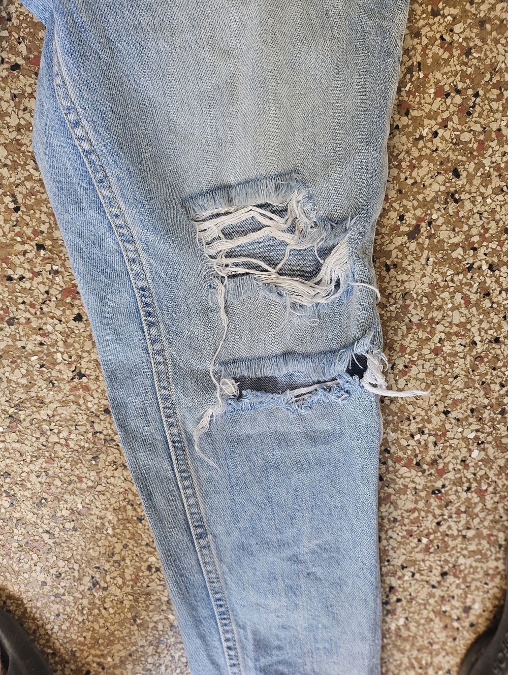 OAT NEW YORK High Rise Denim Jeans Distressed Raw Hem Light Wash Women's 28 - Picture 5 of 10